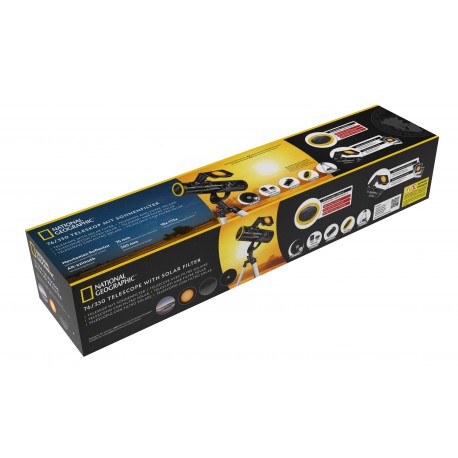 Telescop National Geographic 76/350 cu filtru solar si suport pentru smartphone