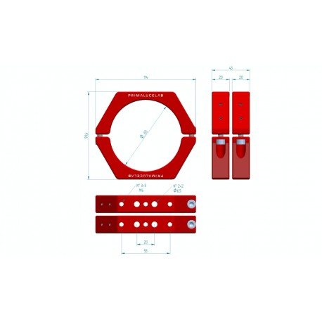 Inele de prindere PrimaLuceLab Plus 80 mm