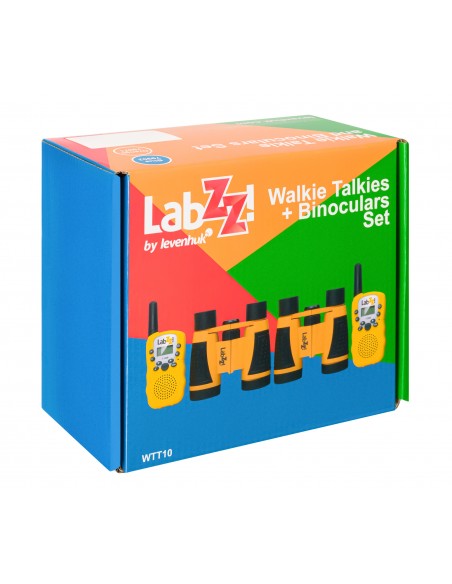 Set binoclu si Walkie Talkie Levenhuk LabZZ WTT10, orange