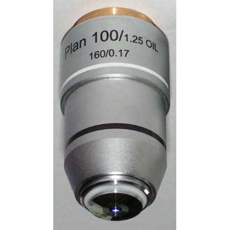 Obiectiv plan (100x) cu diafragmă iris