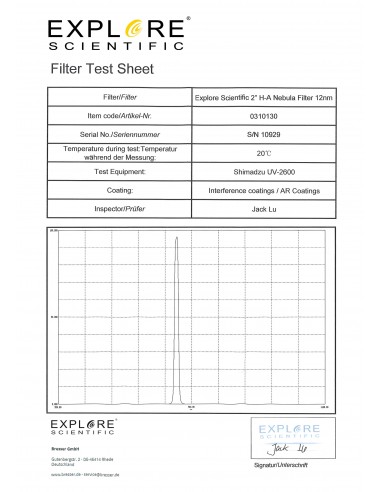 Filtru EXPLORE SCIENTIFIC 2" H-Alpha 12 nm