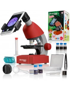 Microscop pentru copii BRESSER JUNIOR 40x-640x rosu