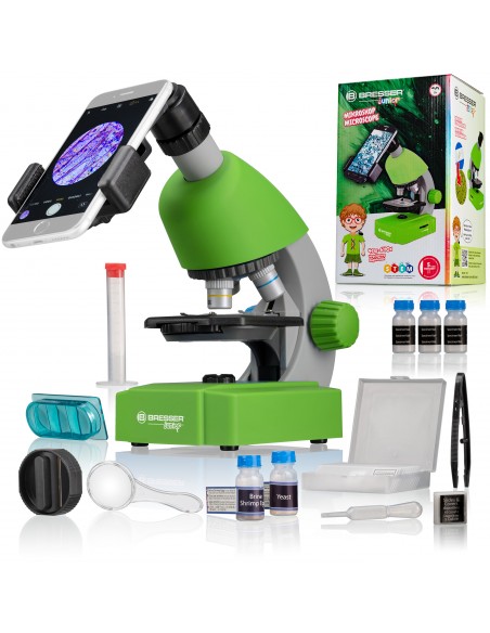 Microscop pentru copii BRESSER JUNIOR 40x-640x verde