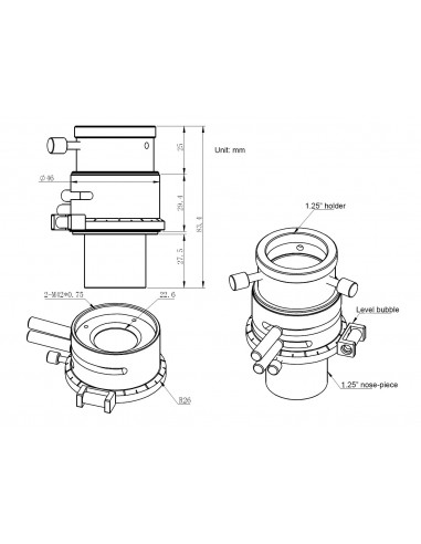Corector dispersie atmosferica ZWO ADC Mark II - conexiune T2 si 1,25"
