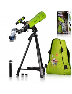 Telescop BRESSER JUNIOR 70/400 AZ cu rucsac, verde