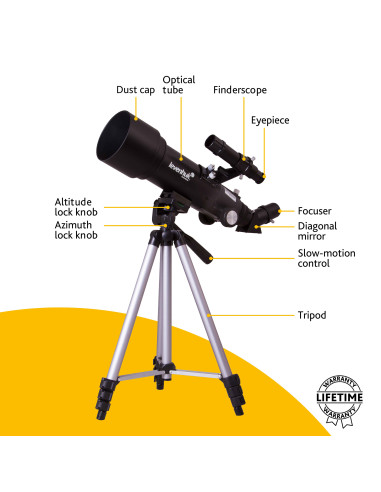 Telescop Levenhuk Skyline Travel pe montura AZ, 70/400
