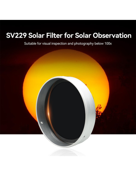 Filtru solar Svbony SV229 140mm pentru telescoape de 118-159mm diametru, cadru metalic