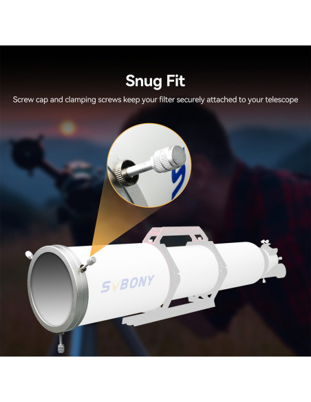 Filtru solar Svbony SV229 140mm pentru telescoape de 118-159mm diametru, cadru metalic