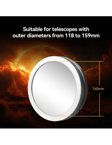 Filtru solar Svbony SV229 140mm pentru telescoape de 118-159mm diametru, cadru metalic