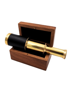 Telescop din alama in cutie din lemn NC 1111