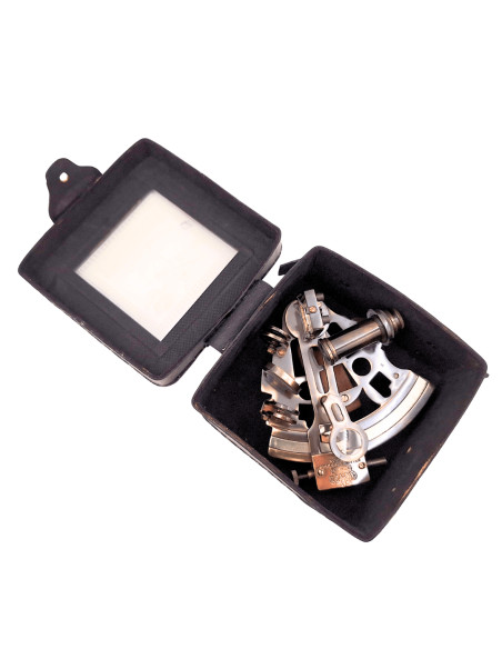 Sextant din alama in cutie din piele – ST003