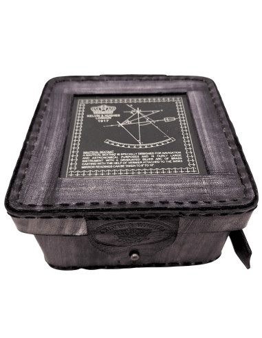 Sextant din alama in cutie din piele – ST003