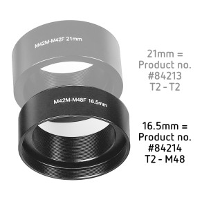 Adaptor Omegon de la filet T2 la M48 lungime 16,5 mm 2